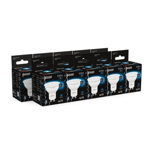 Лампа светодиодная Black 9Вт MR16 6500К холод. бел. GU10 830лм | код 101506309 | Gauss фото 3