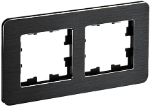 BRITE Рамка 2-мест. РУ-2-1-Бр металл черн. RE AL IEK | код BR-M22-M-21-K02 | IEK