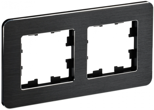 BRITE Рамка 2-мест. РУ-2-1-Бр металл черн. RE AL IEK | код BR-M22-M-21-K02 | IEK