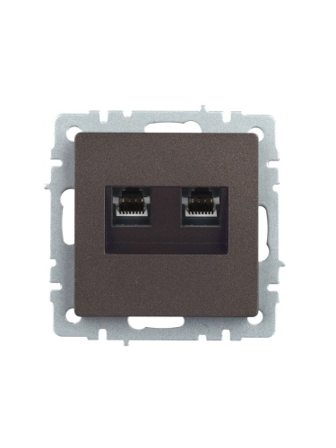BRITE Розетка двойная RJ11+RJ45 кат.5E РК/Т12-БрТБ темная бронза | код BR-KT20-O-1-K45 | IEK фото 6 BRITE Розетка двойная RJ11+RJ45 кат.5E РК/Т12-БрТБ темная бронза | код BR-KT20-O-1-K45 | IEK фото 6