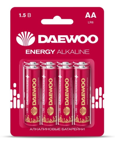 Элемент питания алкалиновый AA/LR6 1.5В Energy Alkaline 2021 BL-8 (уп.8шт) | код 5031081 | DAEWOO