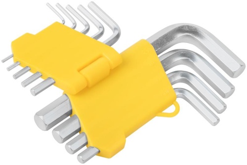 Ключ шестигранный 1.5-10мм в пластик. держателе CrV сталь (уп.9шт) FIT 64186 фото 5