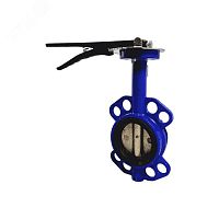 Затвор дисковый чугунный межфланцевый GGG40 Ду 100 Ру16 с рукояткой | код 107-3699 | КНР