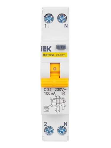 Выключатель автоматический дифференциального тока АВДТ32МL C25 100мА KARAT | код MVD12-1-025-C-100 | IEK  фото 11