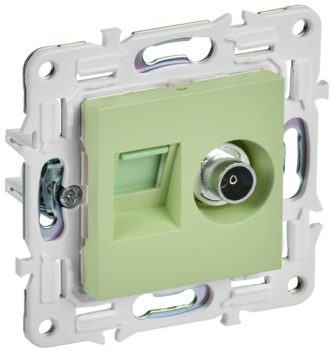 SKANDY Роз. двойная TV+RJ45 кат.5E SK-A14M мятн. IEK | код SK-AK20-1-K06 | IEK