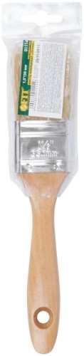 Кисть флейцевая "профи" натур. светлая щетина деревянная ручка 1. 5дюйм (38мм) FIT 01114 фото 3