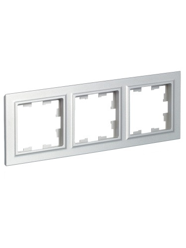 BRITE Рамка 3-местная РУ-3-БрА алюминий | код BR-M32-K47 | IEK фото 5