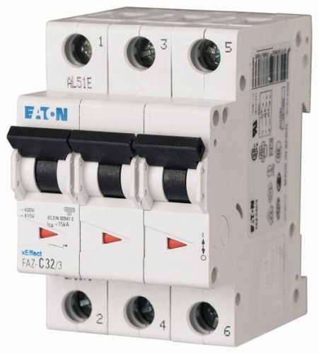 Выключатель автоматический модульный 3п K 50А 15кА FAZ-K50/3 | код 278916 | EATON