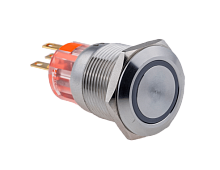Кнопка IP67, с подсветкой, желтая, с фиксацией, 1NO+1NC, 220В AC, MT67-F220Y11 | код 107354 | MEYERTEC