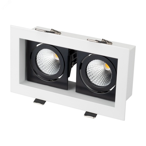 Светильник CL-KARDAN-S180x102-2x9W Warm (WH-BK, 38 deg) (ARL, IP20 Металл, 3 года) | код 24130 | Arlight