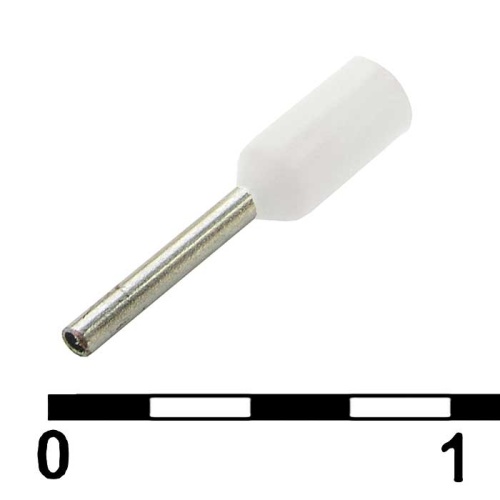 Наконечник на кабель RUICHI DN00206, белый, 0.75x6 мм, 0.25 мм2 | код 90931 | Ruichi