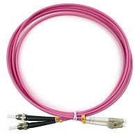 Патч-корд оптический LANMASTER, дуплексный, LC/PC-ST/PC, OM4, LSZH, 3.0 м | код LAN-2LC-2ST/OM4-3.0 | LANMASTER