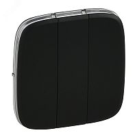 Valena ALLURE Лицевая панель для выключателя трехклавишного Антрацит | код 755038 | Legrand