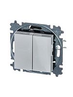 Выключатель двухклавишный ABB Levit серый / белый 3559H-A05445 16W | код 2CHH590545A6016 | ABB