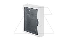 Щит навесной ECO BOX мультимед, TS35+1x МП перф.118x270mm, дымчатая пласт. дверь, белый RAL9003, 434x354x105mm, IP40 | код 2505-21S | Elektro-plast Nasielsk