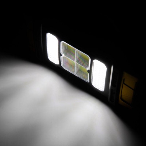 Фонарь аккумуляторный LED38100 76LED+4COB 4 реж. Type-C PowerBank пластик коробка черн./охра Ultraflash 15950