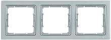 Рамка 3-местная квадратная РУ-3-БС BOLERO Q1 серебряный | код EMB32-K23-Q1 | IEK