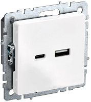 Розетка BRITE USB A+C 18Вт РЮ11-1-БрБ бел. | код. BR-U22-018-K01 | IEK