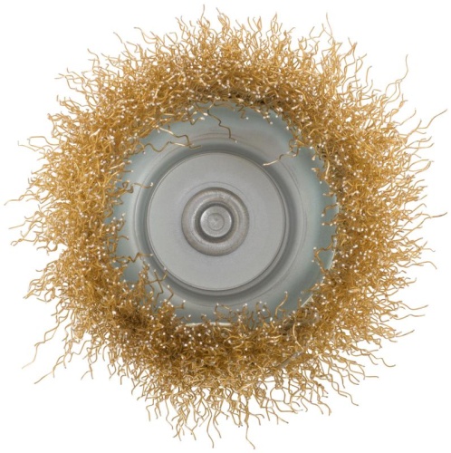 Кордщетка чашечная, со шпилькой, стальная латунированная волнистая проволока 75 мм | код 38468 | FIT фото 3 Кордщетка чашечная, со шпилькой, стальная латунированная волнистая проволока 75 мм | код 38468 | FIT фото 3