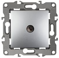 Розетка TV проходная, Эра12, алюминий, 12-3102-03 | код Б0027433 | ЭРА