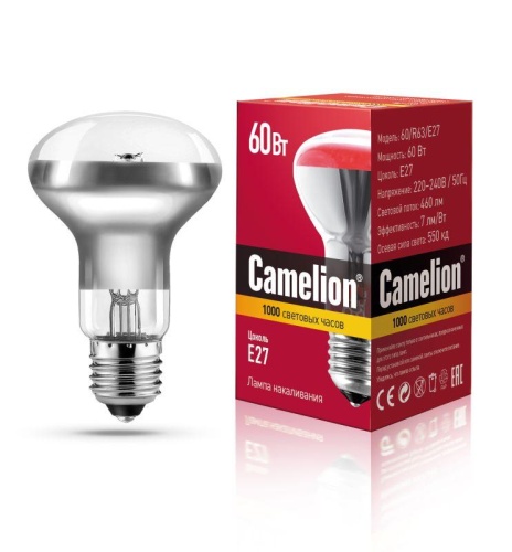 Лампа накаливания MIC R63 60Вт E27 | код 8980 | Camelion