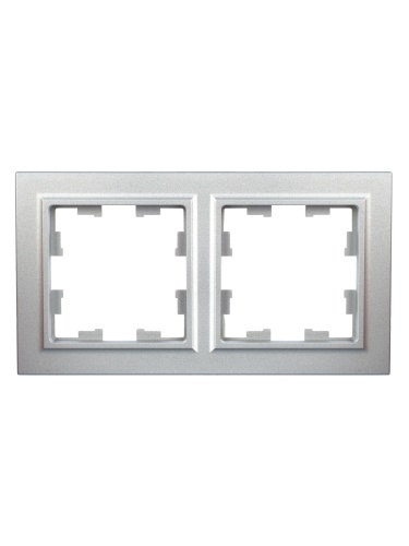 BRITE Рамка 2-местная РУ-2-БрА алюминий | код BR-M22-K47 | IEK фото 2