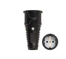 Розетка каб 16A/250V/2P+E/IP20 корпус черный (2510-ssw) | код 00-00026213 | PCE