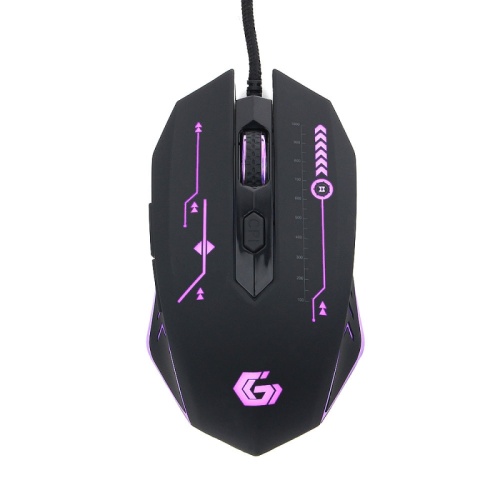 Мышь игровая Gembird MG-510, USB, черный, 5 кнопок+колесо-кнопка, 3200 DPI, подсветка 3 цвета, кабель тканевый 1.75м | код MG-510 | Gembird