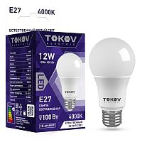 Лампа светодиодная 12Вт А60 4000К Е27 176-264В | код. TKE-A60-E27-12-4K | TOKOV ELECTRIC