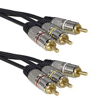 Аудио-видео шнур RUICHI 3 RCA - 3 RCA, 3 м | код 113690 | Ruichi