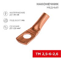 Наконечник ТМ 2,5-6-2,6 (2,5мм кв - 6мм) (в упак 100шт), REXANT | код 07-5302-3 | REXANT