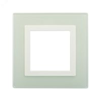 Рамка из натурального стекла, ''Avanti'', светло-зеленая, 2 модуля | код 4406822 | DKC