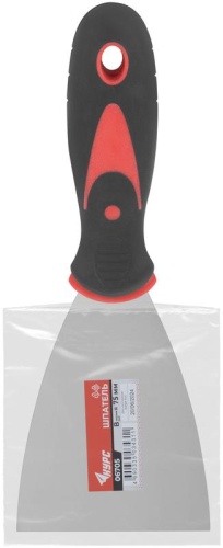 Шпатель 3дюйм (75мм) прорезиненная ручка нерж. сталь КУРС 06705 фото 3 Шпатель 3дюйм (75мм) прорезиненная ручка нерж. сталь КУРС 06705 фото 3