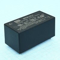 Источник питания AC-DC, 20Вт, вход 80...264В AC 47...440 Гц, выход 5В/4А, изоляция 4000В AC, в кожухе 52.4х27.2х24мм, -35...+85C | код MPM-20-5 | MeanWell