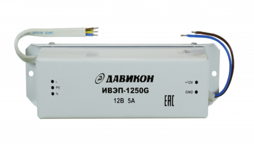 Источник вторичного электропитания стабилизированный 12В 5А | код ИВЭП-1250G | Давикон