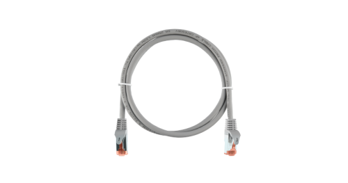 Коммутационный шнур NIKOMAX Essential Line S/FTP 4 пары, Кат.6a (Класс Ea), 500МГц, 2хRJ45/8P8C, T568B, заливной, с защитой защелки, многожильный, BC (чистая медь), 26AWG (7x0,150мм), LSZH нг(А)-HFLTx, светло-серый, 0,3м | код NMC-PC4SA55B-ES-003-C-
