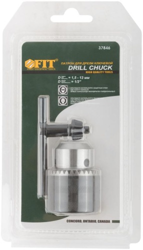 Патрон для дрели ключевой 1/2дюйм-13мм (с ключом Т-обр. усиленный) FIT 37846 фото 3 Патрон для дрели ключевой 1/2дюйм-13мм (с ключом Т-обр. усиленный) FIT 37846 фото 3