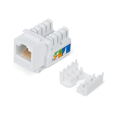 Вставка Keystone Jack RJ-45, категория 5e, заделка тип 110, белая (KJ-RJ45-Cat.5e-90) | код. 7008c | Cabeus