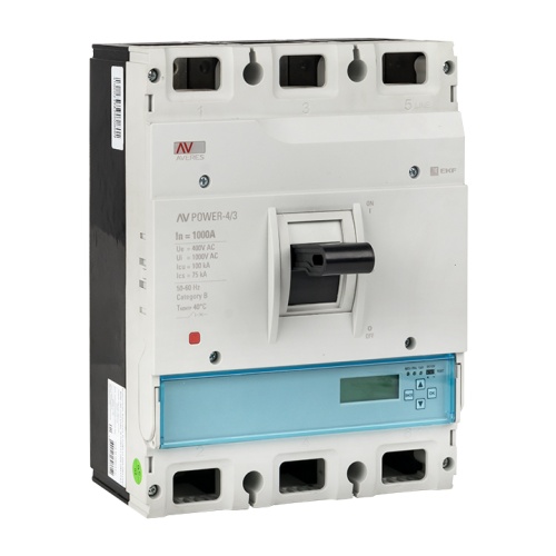 Автоматический выключатель AV POWER-4/3 1000А 50kA ETU6,0 | код mccb-43-1000-6.0-av | EKF
