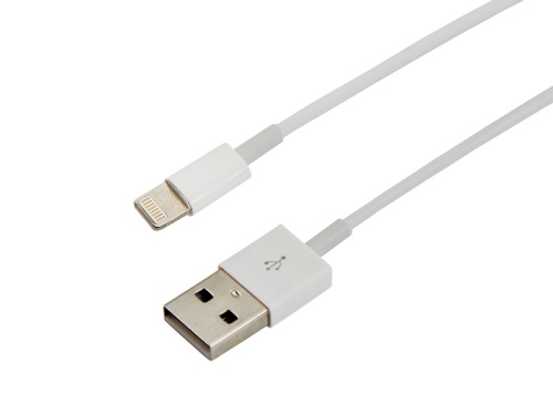 USB-Lightning кабель для iPhone/PVC/white/1m/REXANT/без индивидуальной упаковки | код 18-1121-10 | REXANT