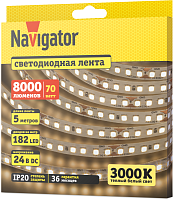 Лента светодиодная 95 309 NLS-2835WW182-14-IP20-24V (уп.5м) Navigator 95309