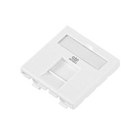 Адаптер 45x45 мм для модуля Keystone, 1 порт, шторка, белый | код DR-513000 | Datarex