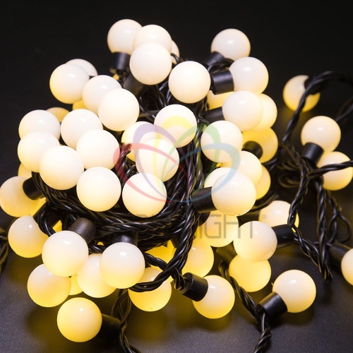 Гирлянда "Мультишарики" 10м d23мм 80LED тепл. бел. провод черн. ПВХ | код 303-516 | Neon-Night