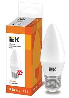 Лампа светодиодная ECO C35 свеча 9Вт 230В 3000К E27 | код. LLE-C35-9-230-30-E27 | IEK