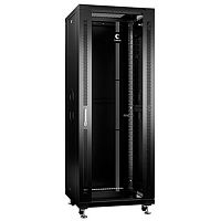 Cabeus SH-05C-32U60/60-BK Шкаф монтажный телекоммуникационный 19 напольный для распределительного и серверного оборудования 32U 600x600x1610mm (ШхГхВ) передняя стеклянная и задняя сплошная металлическая двери, ручка с замком, цвет черный (RAL 9004) Код то