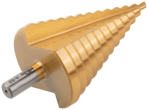 Сверло ступенчатое HSS по металлу, 13 ступеней 4-8-12-16-20-24-28-32-36-40-44-48-52 мм | код 36387М | FIT фото 5