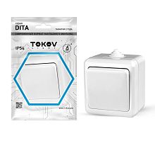 Выключатель 1-кл. ОП Dita IP54 10А 250В бел. | код. TKL-DT-V1-C01-IP54 | TOKOV ELECTRIC