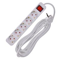 UMA Удлинитель У05К 5 мест 2P+PE 5м 3х1,5мм2 16А белый IEK | код UM-YP10-16-05-05-ZK-K01 | IEK