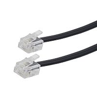 Кабель телефонный аппарат-розетка TC6P4C-5M-BK, 5 м чёрный | код TC6P4C-5M-BK | Cablexpert