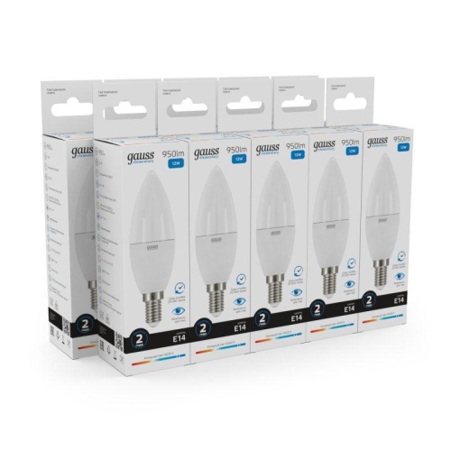 Лампа светодиодная Elementary 12Вт Свеча 6500К E14 950лм | код 33132 | Gauss фото 3